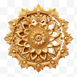 美丽奢华的金色印度教曼陀罗
