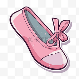 可爱粉色蝴蝶结芭蕾平底鞋 向量