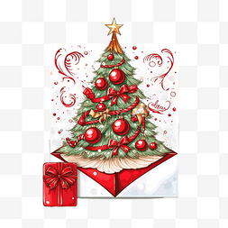邀请函图片_圣诞快乐贺卡或带有红包插图的邀