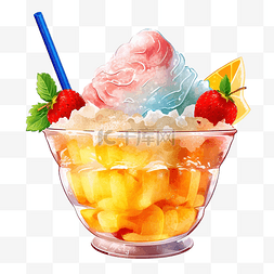冰糕融化图片_甜果汁刨冰PNG文件