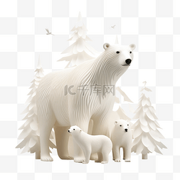 圣诞节插图与北极熊和亲爱的白色