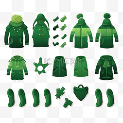 绿色幼儿园图片_为孩子们找到绿色保暖衣服逻辑谜