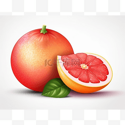 白色背景上的葡萄柚