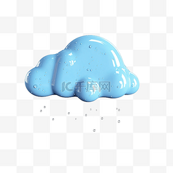 天空图片_3d 渲染云与孤立的雨滴