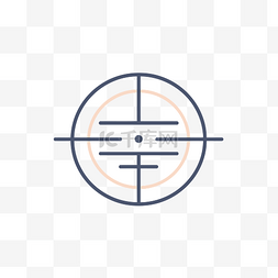 白色背景上步枪目标的线条图标 