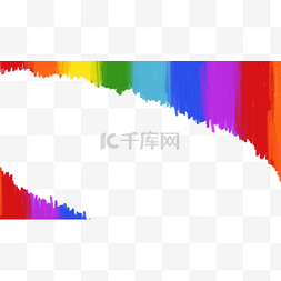 卡通线条装饰框图片_蜡笔彩虹边框彩色