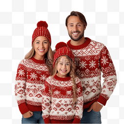 祝圣诞快乐图片_圣诞快乐庆祝家庭穿着丑陋的毛衣