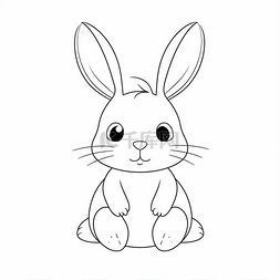 卡通白色兔子头图片_小兔子绘图