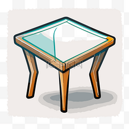木头和玻璃桌子的插图 向量