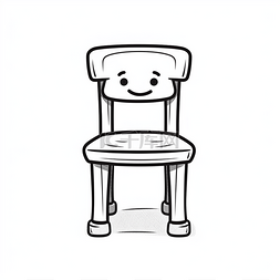 白色的木椅图片_一张带微笑的木椅的黑白图画