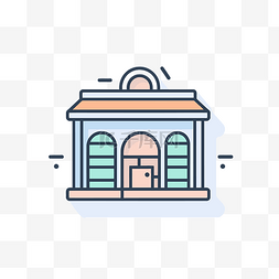 图书馆界面图片_银行图标或银行大楼的轮廓风格 