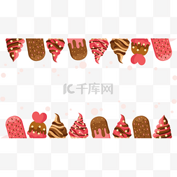 冰棍装饰图片_冰淇淋边框卡通红色