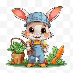 花卉兔子图片_农夫兔子的角色是花园里的农夫和