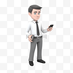 特发信息图片_穿着白衬衫的商人在电话上打字消
