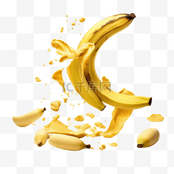 掉落的干甜香蕉剪纸PNG文件