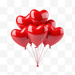 粉色营销图片_3d 闪亮的心形气球在情人节表达爱