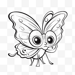 可爱的小蝴蝶着色页，适合大眼睛