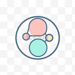 带有两个圆圈和一个橙色的白色圆