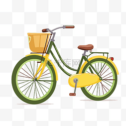 卡通矢量自行车图片_自行车剪贴画复古矢量自行车卡通