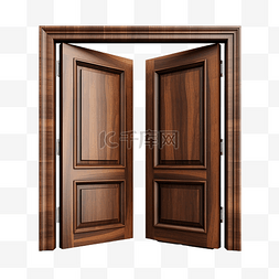 3d 木制敞开的门隔离