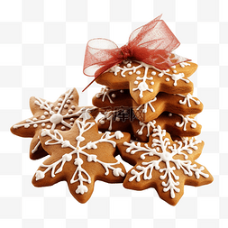木桌上有圣诞装饰的姜饼饼干