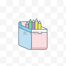蜡笔颜色图片_用蜡笔在盒子里制作的图标 向量