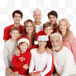 老年沙发图片_圣诞节时快乐的大家庭看着相机