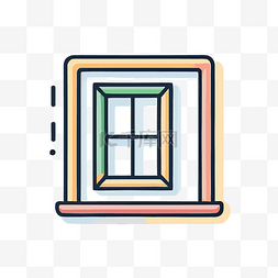 房子的窗户图标 向量