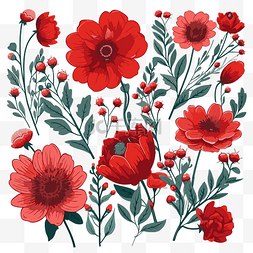 红色卡通花朵图片_红色的花朵