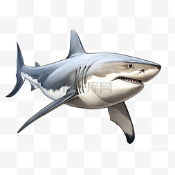 海洋中游泳的白鲨捕食者的图像