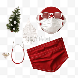 平躺节日圣诞装饰及面部医疗防护