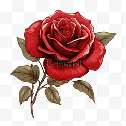 玫瑰花复古红玫瑰红花拉莫特乐观