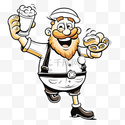 啤酒节干杯图片_概述了慕尼黑啤酒节男子卡通人物