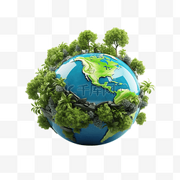 earth图片_Earth Day 3d 插图