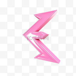 粉红色箭头闪电 3d 渲染
