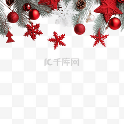 白色木质表面上的亮红色圣诞配件