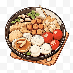 关东煮日本食物插画