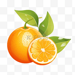 水果图片_ai生成橙色水果插画