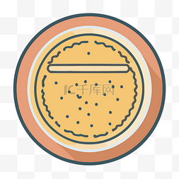 盘子上煎饼的平面图标 向量