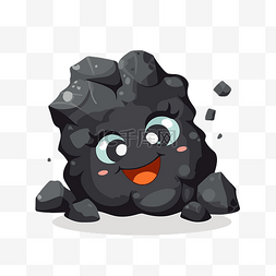 煤炭插画图片_煤炭剪贴画可爱的小宝贝黑煤脸卡