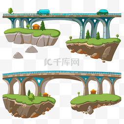 道路和河流插图的基础设施剪贴画