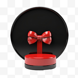 圣诞节红色和黑色礼盒的 3D 渲染