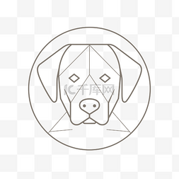 拉布拉多狗头图片_大狗头标志，带有亚洲拉布拉多犬