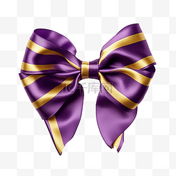 紫色和金色蝴蝶结，带丝带镂空