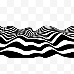 波纹3d视错觉横图黑白立体水波纹