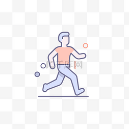 一个男人跑步的图标 向量
