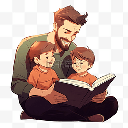 父亲教育孩子图片_父亲为他的孩子读书