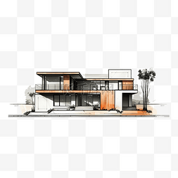 最小风格的房屋建筑平面图插图