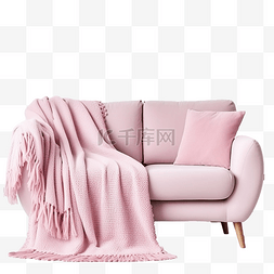 椅子毯子图片_粉色沙发+毯子