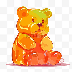 小熊软糖剪贴画蜂蜜软糖熊与气泡